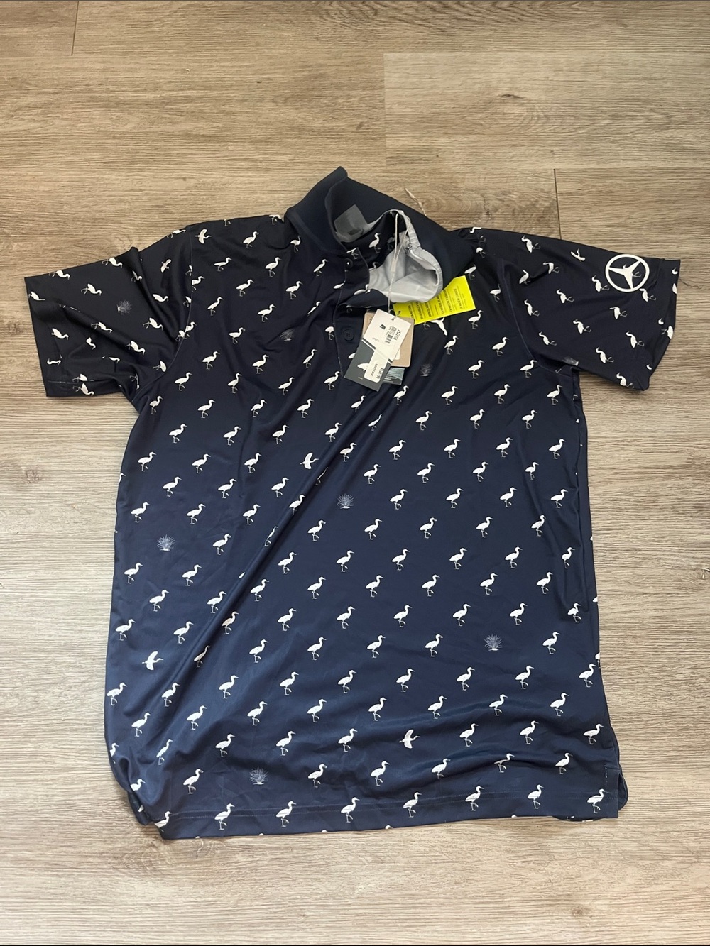 NWT Men's Navy Print Performance Polo Shirt